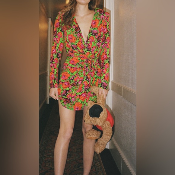 Zara floral long sleeve dress - Picture 2 of 3